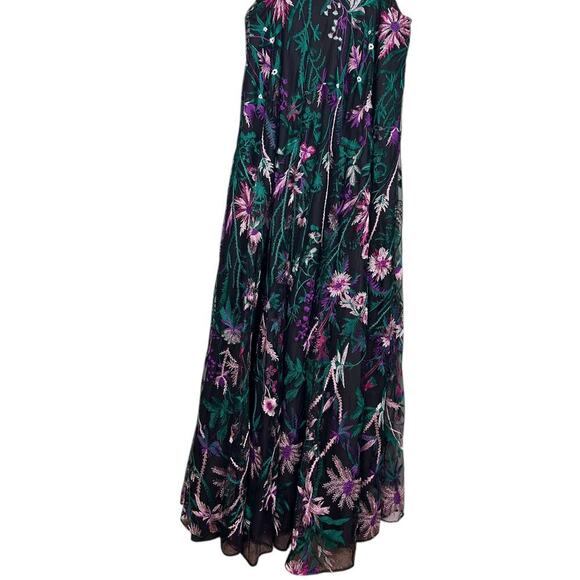 NWT Marchesa Notte Cut-Out Floral Embroidery Gown 16 Black Formal Dress Nylon - Picture 12 of 12